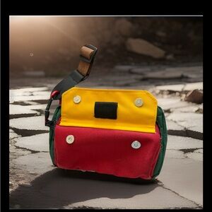 Cross-body red, yellow & green water/oder proof bag
